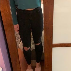 Hollister Black Ripped Jean Leggings